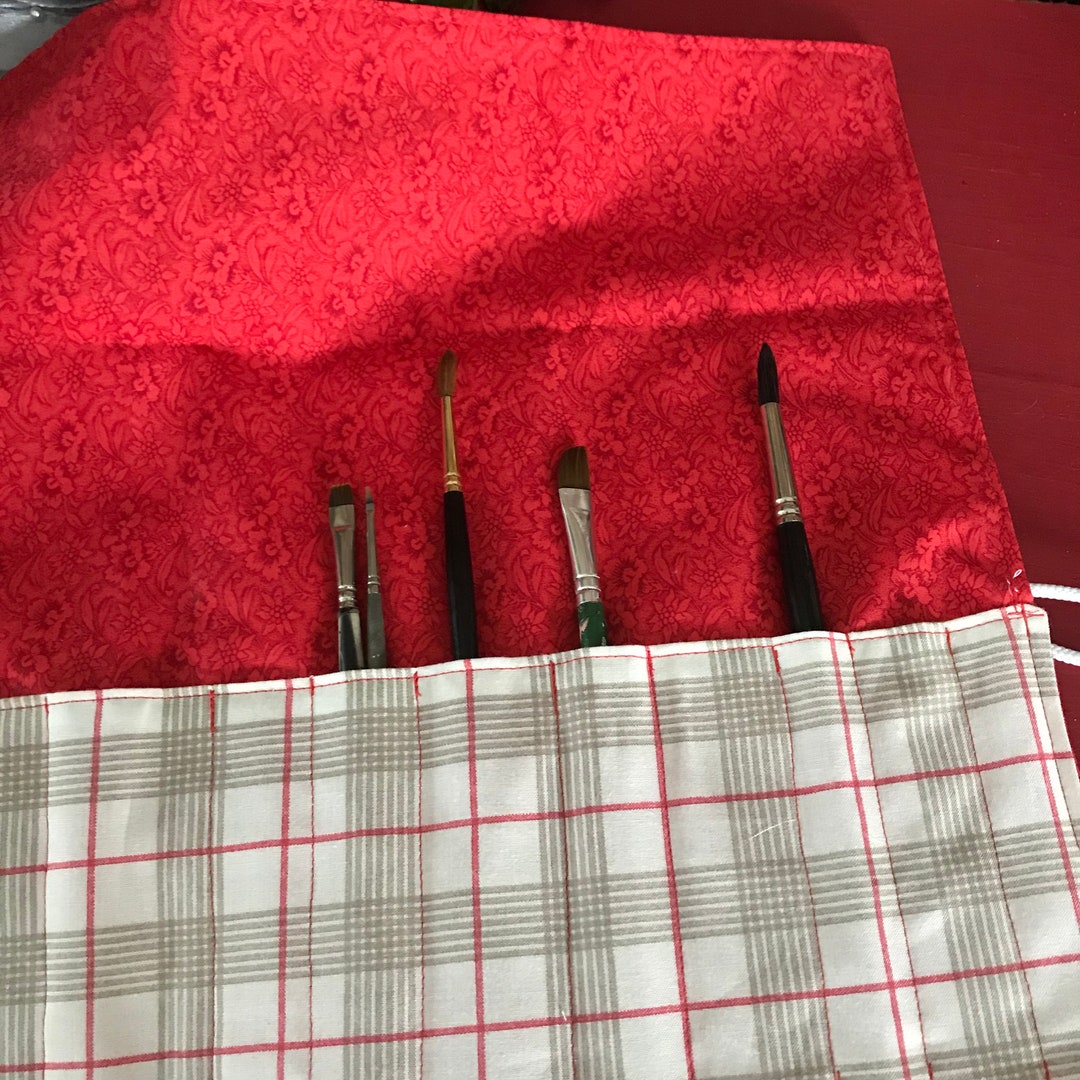 Fabric Paint Brush Holder, Paint Brush Holder, Cool Gift for Mom, Brush