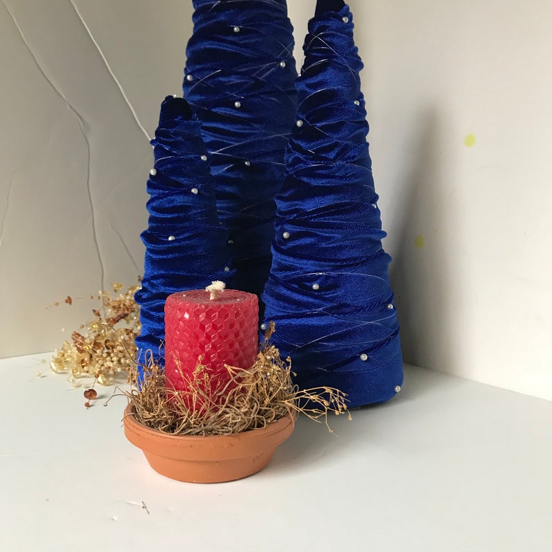 Royal Blue Velvet Christmas Tree, Velvet Christmas, Christmas Decor, Velvet Trees, Blue Velvet Trees, Three Royal Blue Velvet Trees image 5