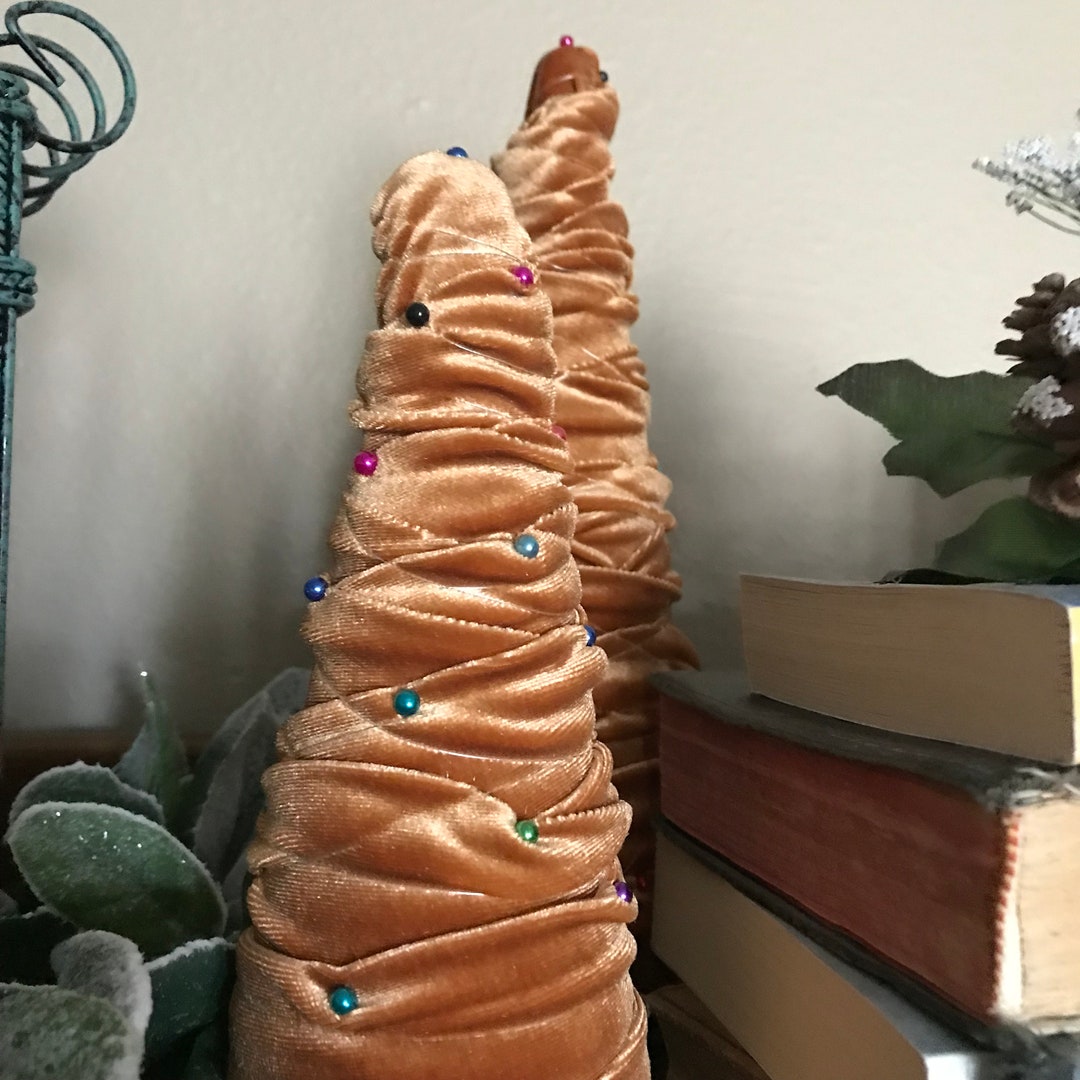 Copper Velvet Cone Trees, Cone Trees, Autumn Velvet Trees, Fall Decor