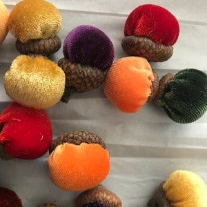 Soft Velvet Acorns, Farmhouse Acorns, Velvet Acorns, Acorns, Autumn Velvet Acorns, Orange Velvet Acorn, Mustard Velvet Acorn, Green Acorn