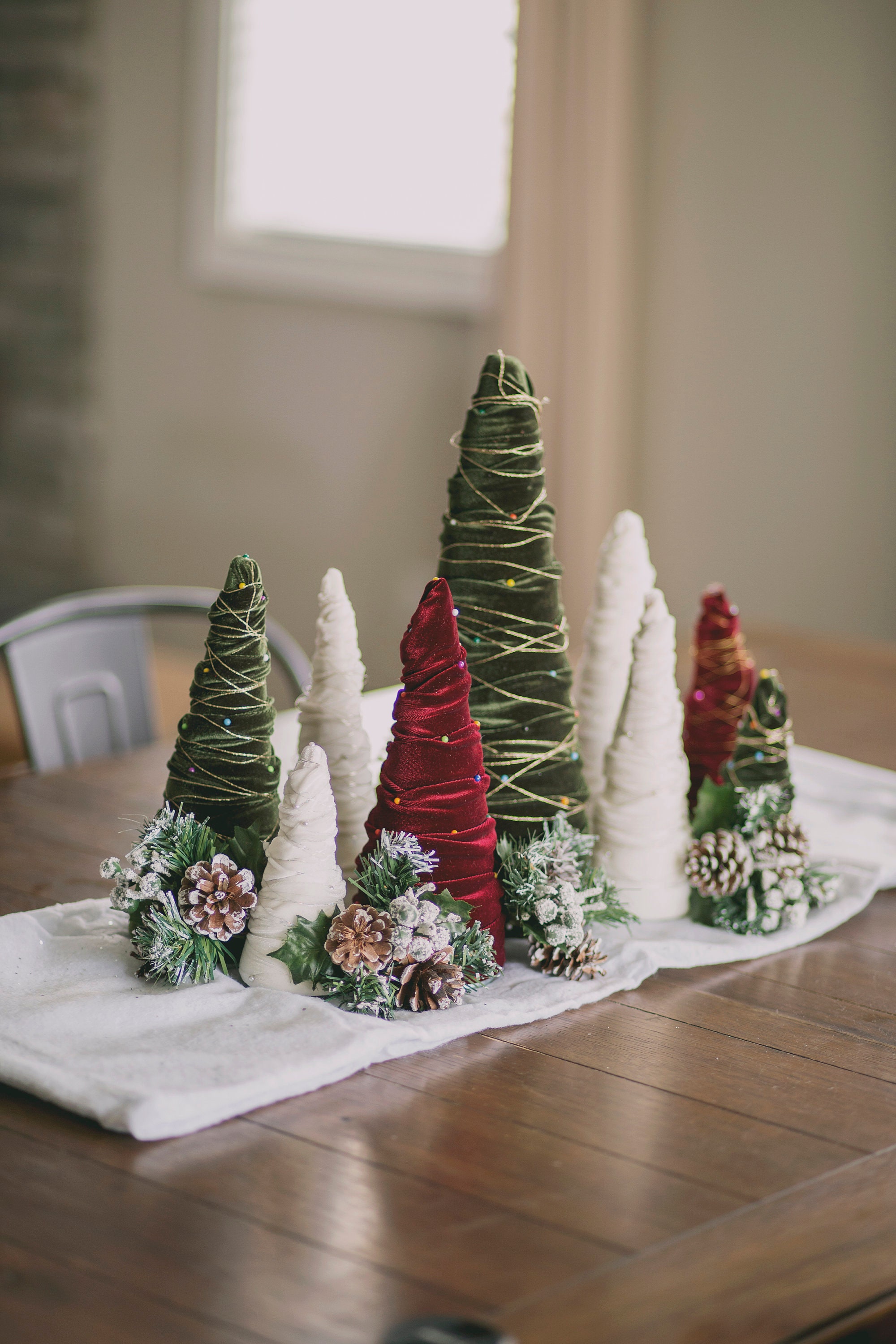 Beautiful Velvet Christmas Trees Velvet Trees Green Velvet Etsy