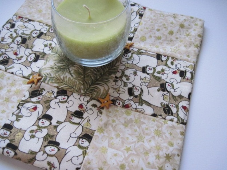 Kitchen Centerpiece Winter Quilted Mat Mat Snowman Table Mat Nine-Piece Mat Table Mat Snowman Mat Christmas Mat Quilted Table Mat
