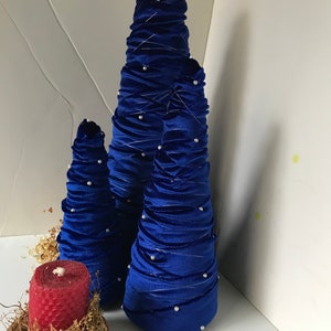 Royal Blue Velvet Christmas Tree, Velvet Christmas, Christmas Decor, Velvet Trees, Blue Velvet Trees, Three Royal Blue Velvet Trees image 10