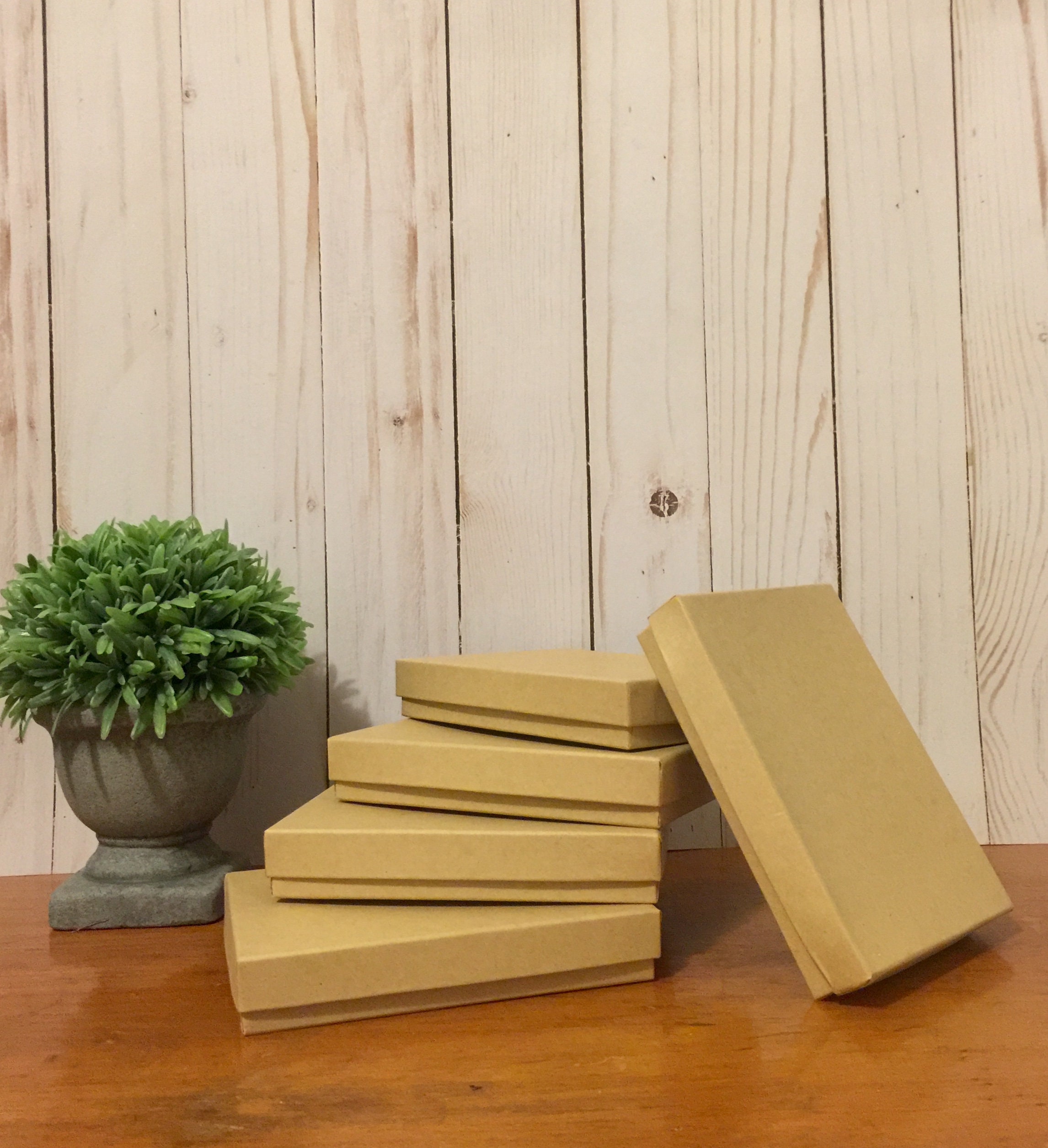Set of Five Cardboard Boxes With Cotton Pad ~ Jewelry Boxes ~ Gift ...
