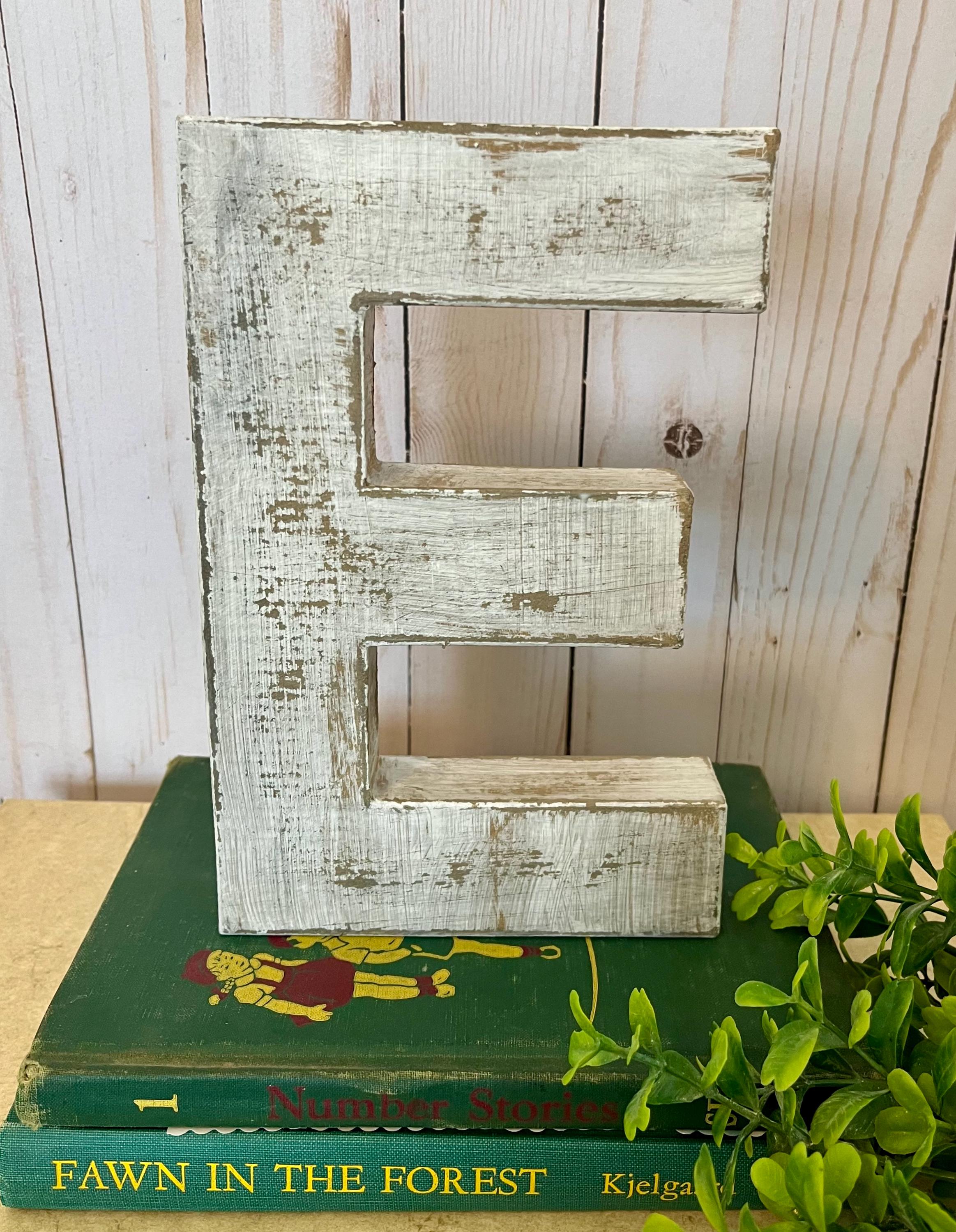 8 Inch Letter E in Soft White ~ Sturdy Paper Mache Letter ~ Wooden ...