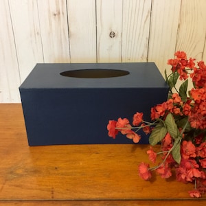 Tissue Box in Navy Blue ~ Rectangular Tissue Box Holder ~ Paper Mache ~ Bold Blue ~ Large Box ~ bedroom ~ Choose your Color