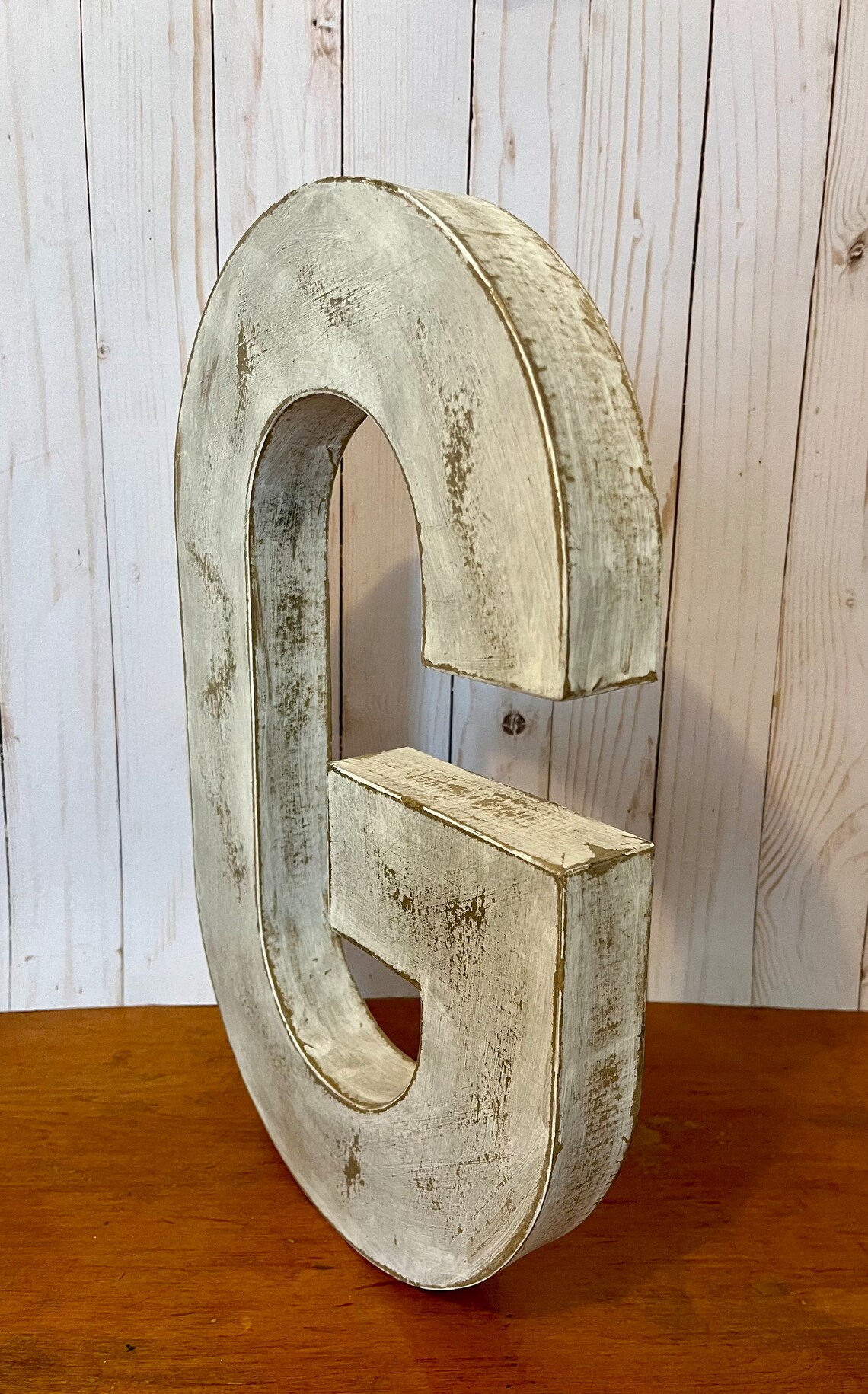 16 Inch Tall Letter G in Soft White ~ Free-standing Letter G ...