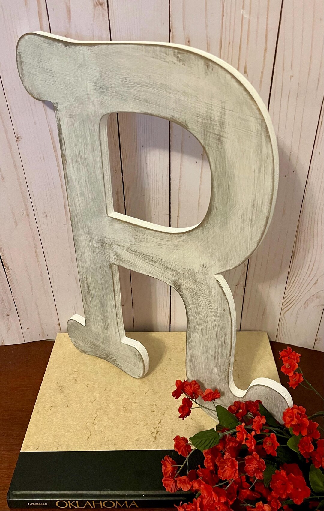Wooden Letter R in Soft White ~ 18 Inch Letter ~ Wall Mount ~cottage ...