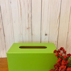 Wooden Tissue Box in Foliage Green ~ Rectangular Tissue Box Holder ~ Cottage ~ bedroom ~ dorm room~bathroom ~ Green Wooden Box ~ Green