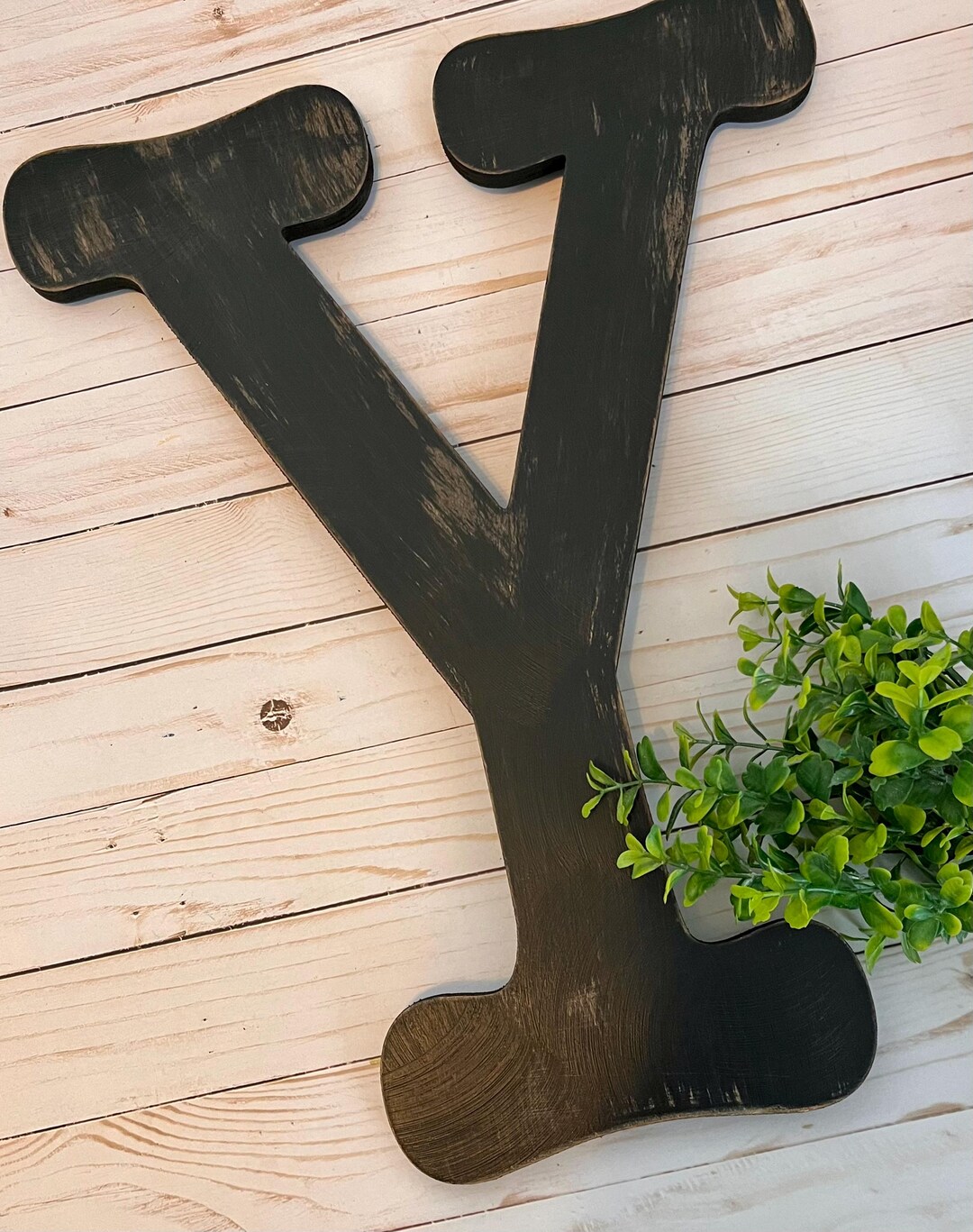 Letter Y in Soft Black ~ 18 Inch Letter ~ Wall Mount With Keyhole ...