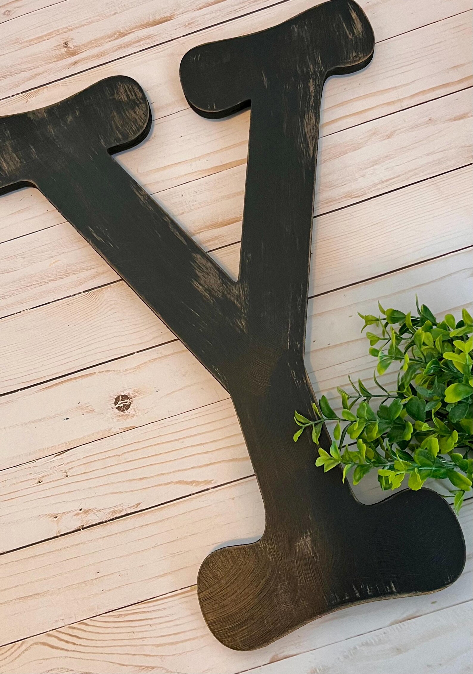 Letter Y in Soft Black ~ 18 Inch Letter ~ Wall Mount With Keyhole ...