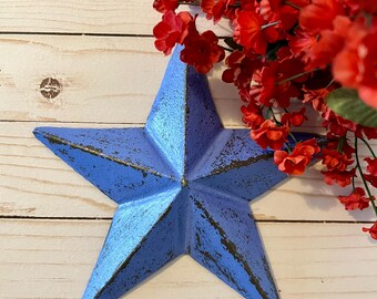 Vintage Inspired Star in Cornflower Blue ~ Iron Star ~ Stars and Stripes ~ Metal Star ~ Shabby Chic ~ Wall Decor ~ America ~ Pick your color