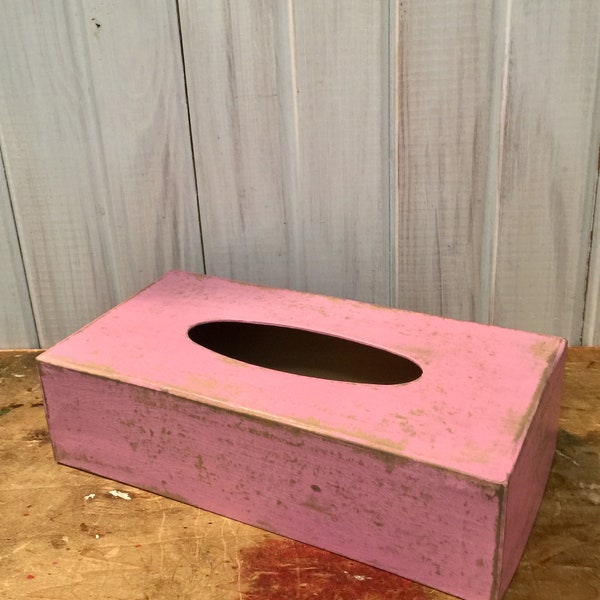 Tissue Box ~ Keenex Holder ~ Rectangular Tissue Box Holder ~ Paper Mache ~ ~ Cottage ~ Baby Pink ~ bedroom ~ nursery ~ bath room