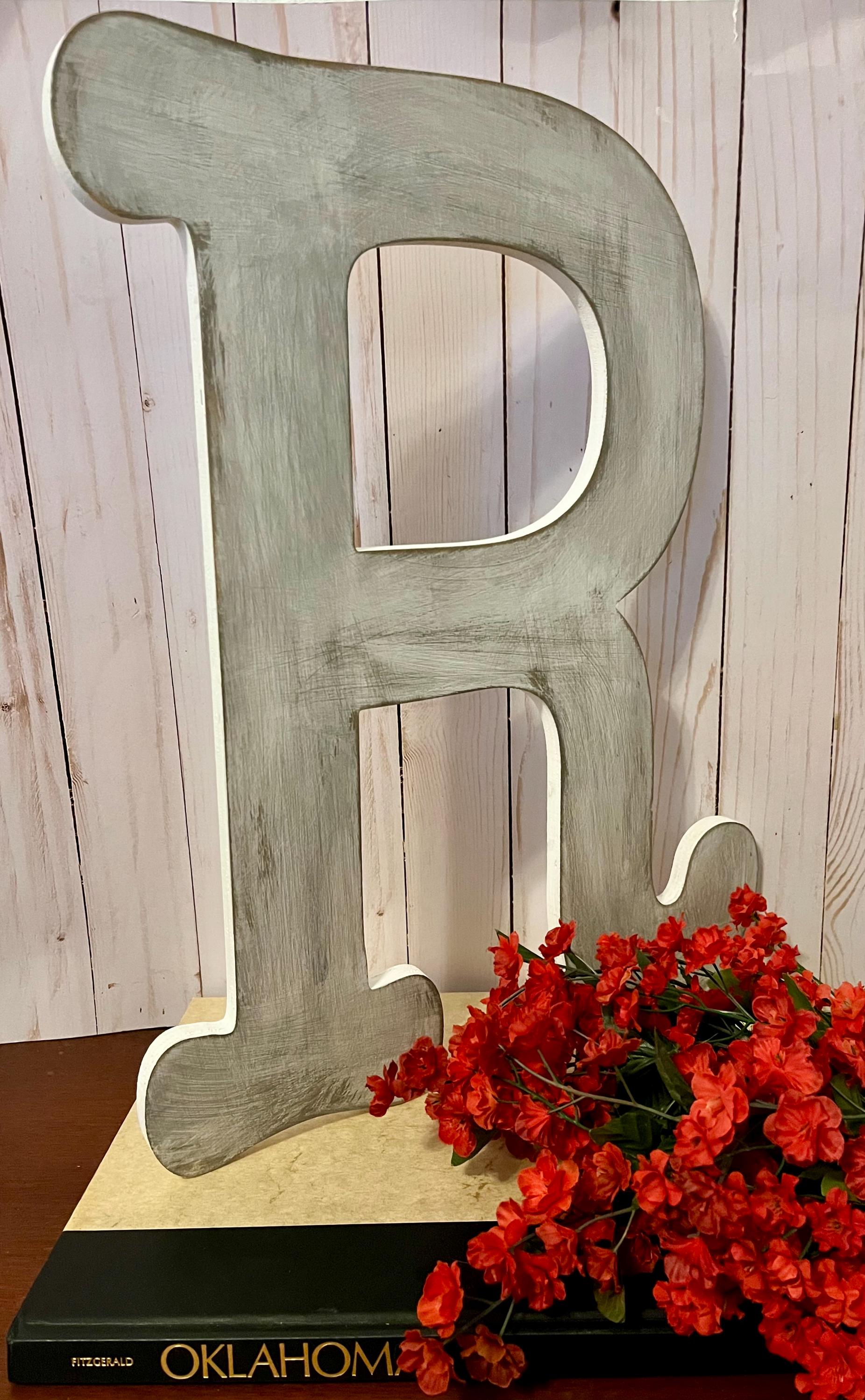 Wooden Letter R in Soft White ~ 18 Inch Letter ~ Wall Mount ~cottage ...