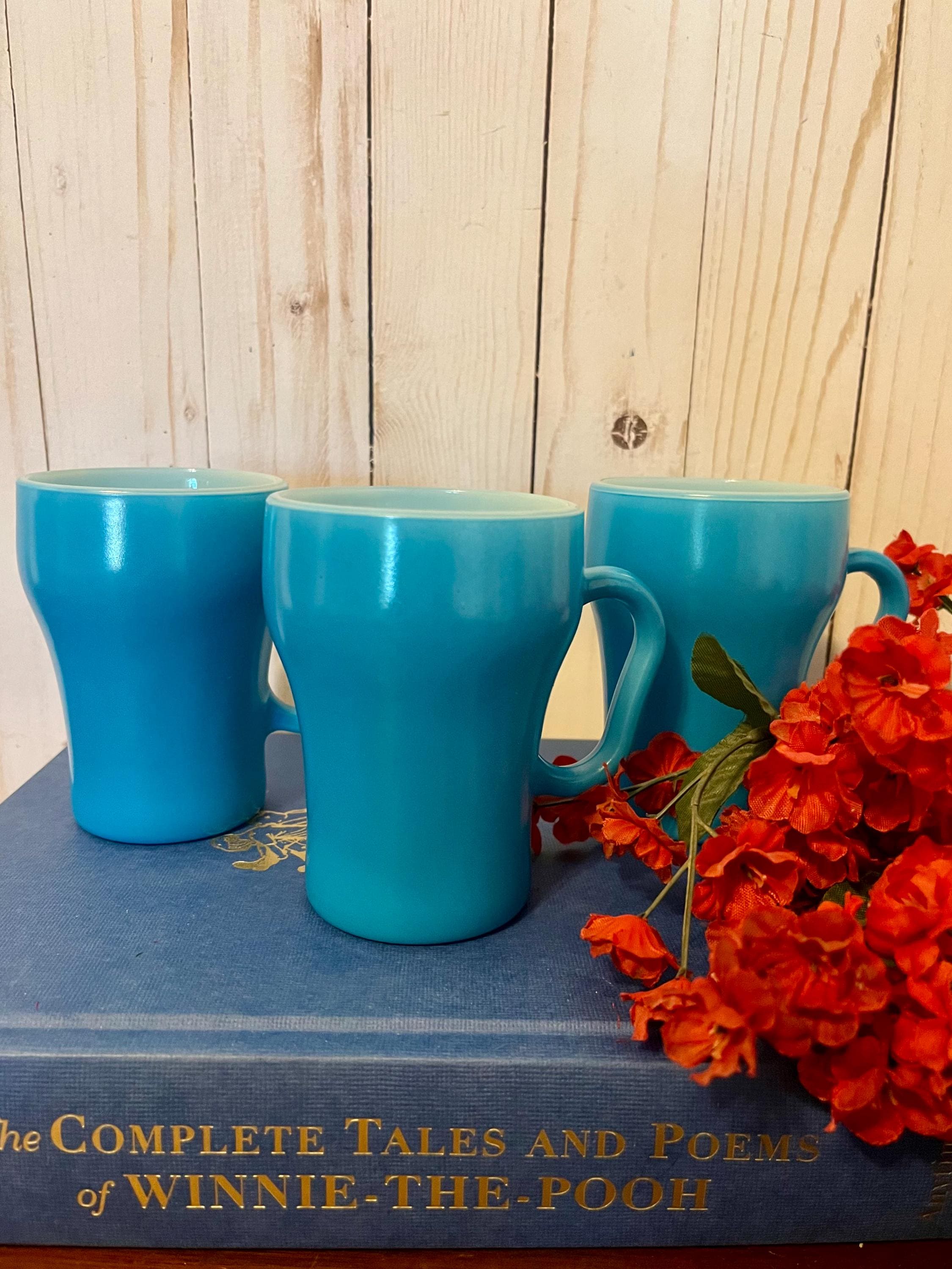 Vintage Anchor Hocking Blue Mug ~ Fire King Oven Proof Mug ~ Blue