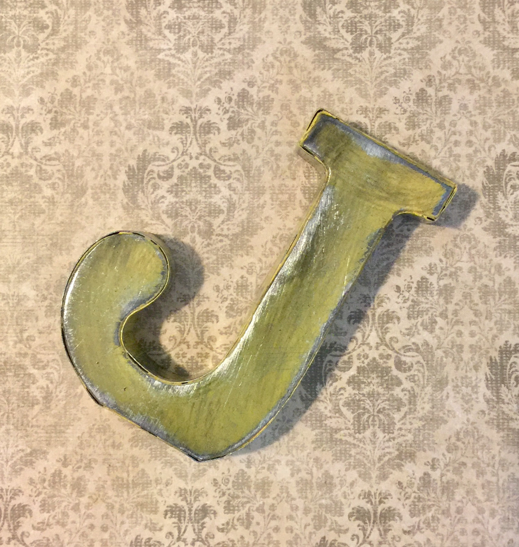 Vintage Inspired Metal Letter J Distressed Letter J Etsy