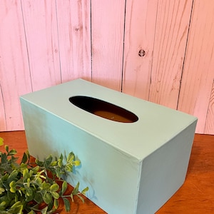 Tissue Box in Bird Egg Blue ~ Rectangular Tissue Box Holder ~ Paper Mache ~ Bold Blue~ Large Box~ bedroom~ Choose your Color~ No Distressing