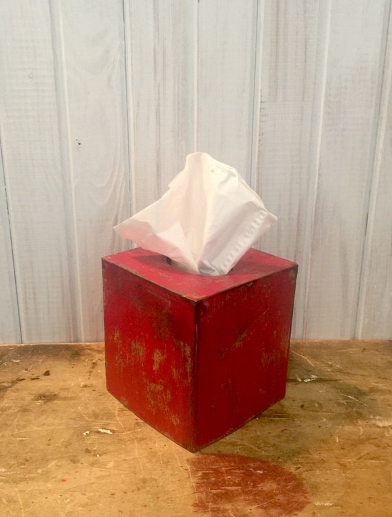 red tissue holder