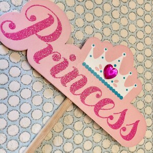Geburtstagsfeier Cake Topper ~ Princess Cake Topper ~ Baby Shower Deko ~ Krone Cake Topper ~ Cake Topper aus Holz ~ Rosa Cake Topper