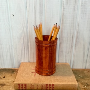 Multi-toned Pencil/Pen Holder ~ Wooden Pencil Holder ~ Stained Pencil Holder ~ Stained with Clear Coat ~ Desk and Office Storage