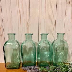 Vintage Glass Bottle ~ Wine Carafe ~ Glass Carafe ~ Green Glass Bottle ~ Bottle with Pour Spout~ Vintage Glass~ Large Glass Bottle~ Bud vase