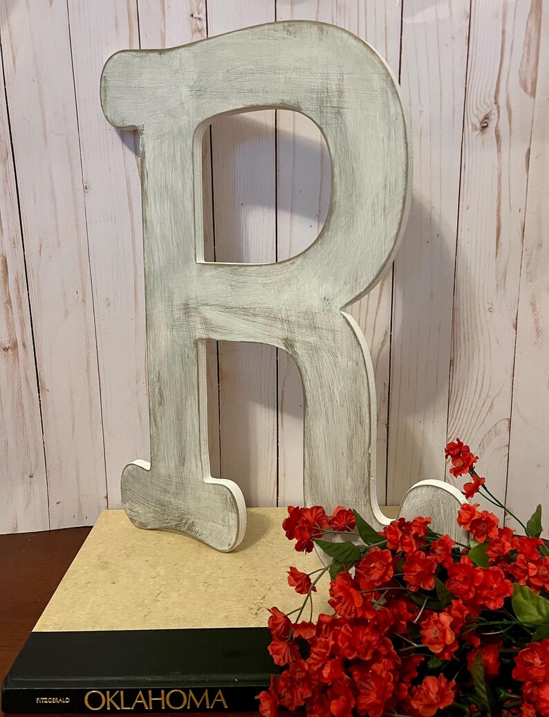 Wooden Letter R in Soft White ~ 18 Inch Letter ~ Wall Mount ~cottage ...