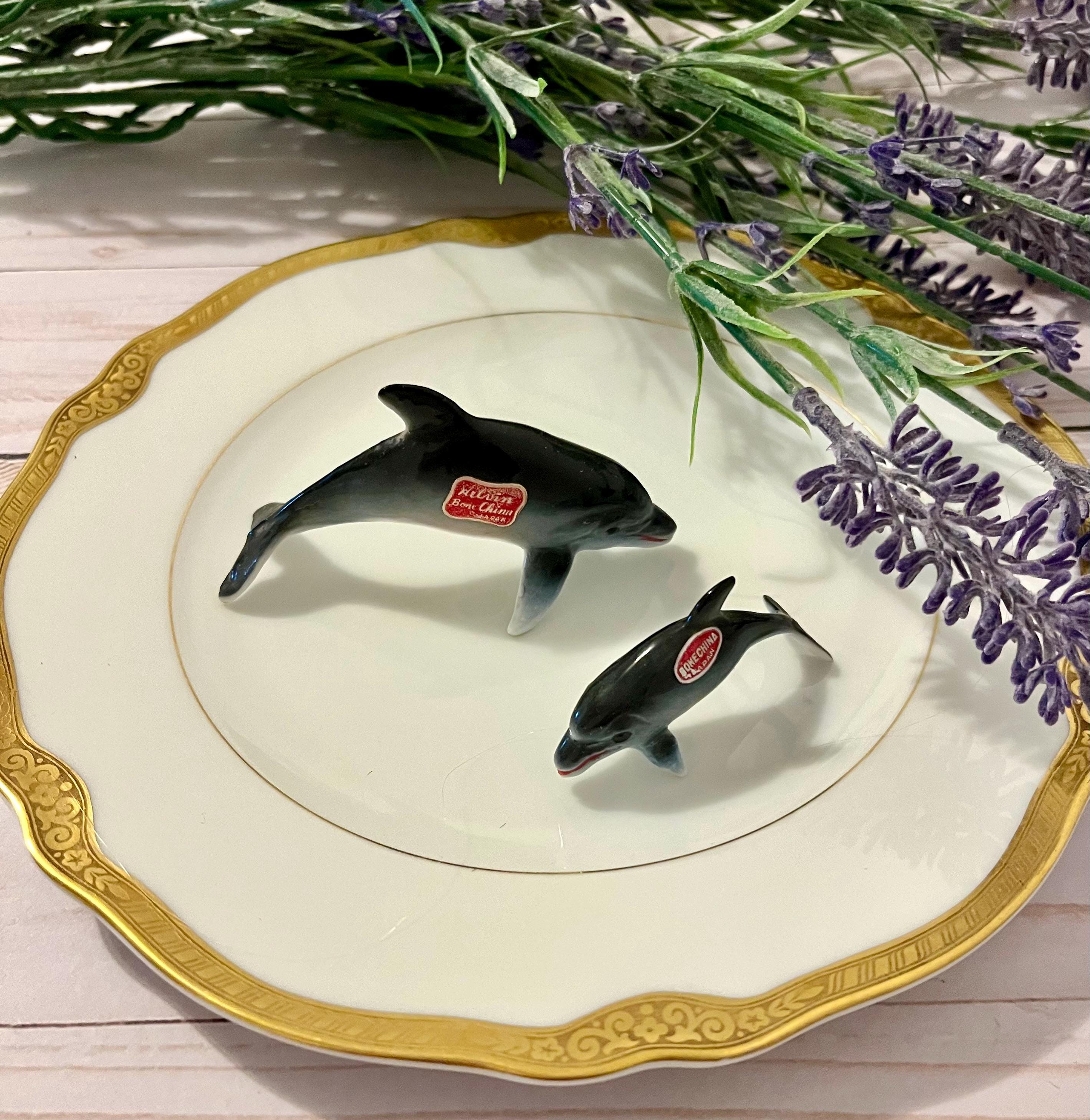 ヴィンテージ 陶器製イルカセット ~ ヘルビン ボーンチャイナ