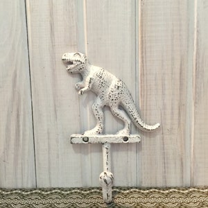 T Rex Wall Hook ~ Metal Dinosaur Wall Hook ~ Dinosaur Bedroom ~ Hook with Screws ~ Distressed Metal ~ Pick your color ~ Dinosaur Wall Hook
