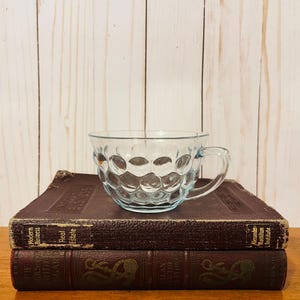 Vintage Anchor Hocking Fire King Blue Bubble Glass Punch Cup ~ Vintage Glass ~ Blue Bubble Glass ~ Depression Glass ~ Punch Bowl Set