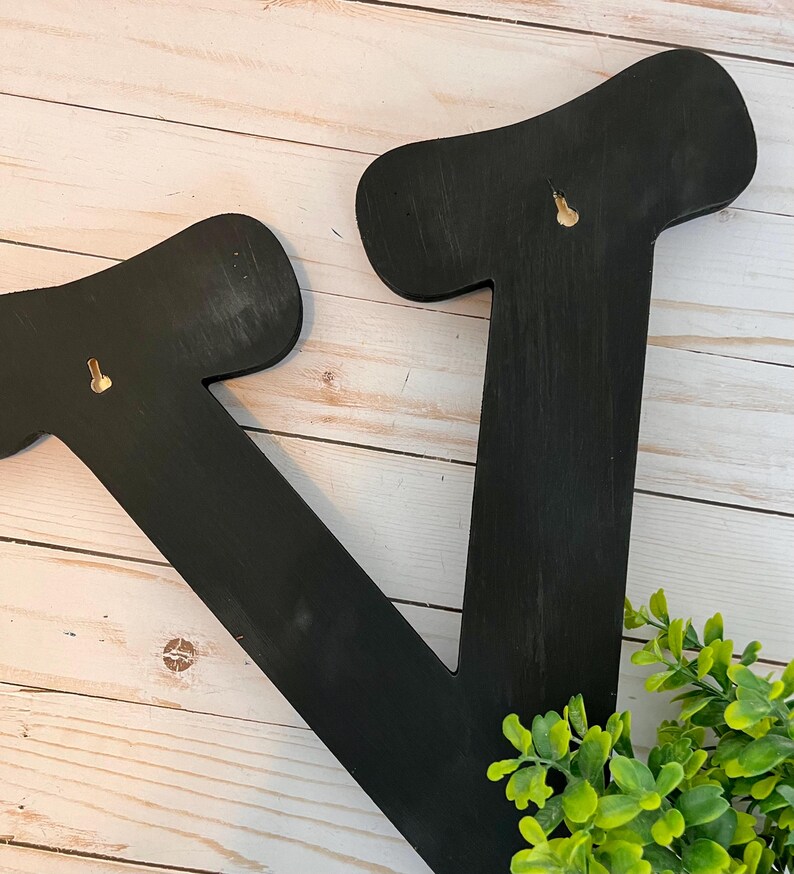 Letter Y in Soft Black ~ 18 Inch Letter ~ Wall Mount With Keyhole ...
