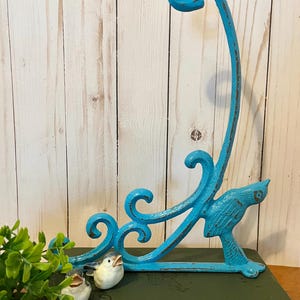 Vintage Inspired Wall Hanger in Turquoise~ Metal Wall Hook~ Vintage Plant Hook~ Lantern Hanger ~ Wall Decor ~ Patio ~ Porch ~ Garden