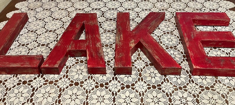 LAKE ~ Lakehouse ~ Choose Any Four Letters ~ 16 Inches Tall ~ Fire ...