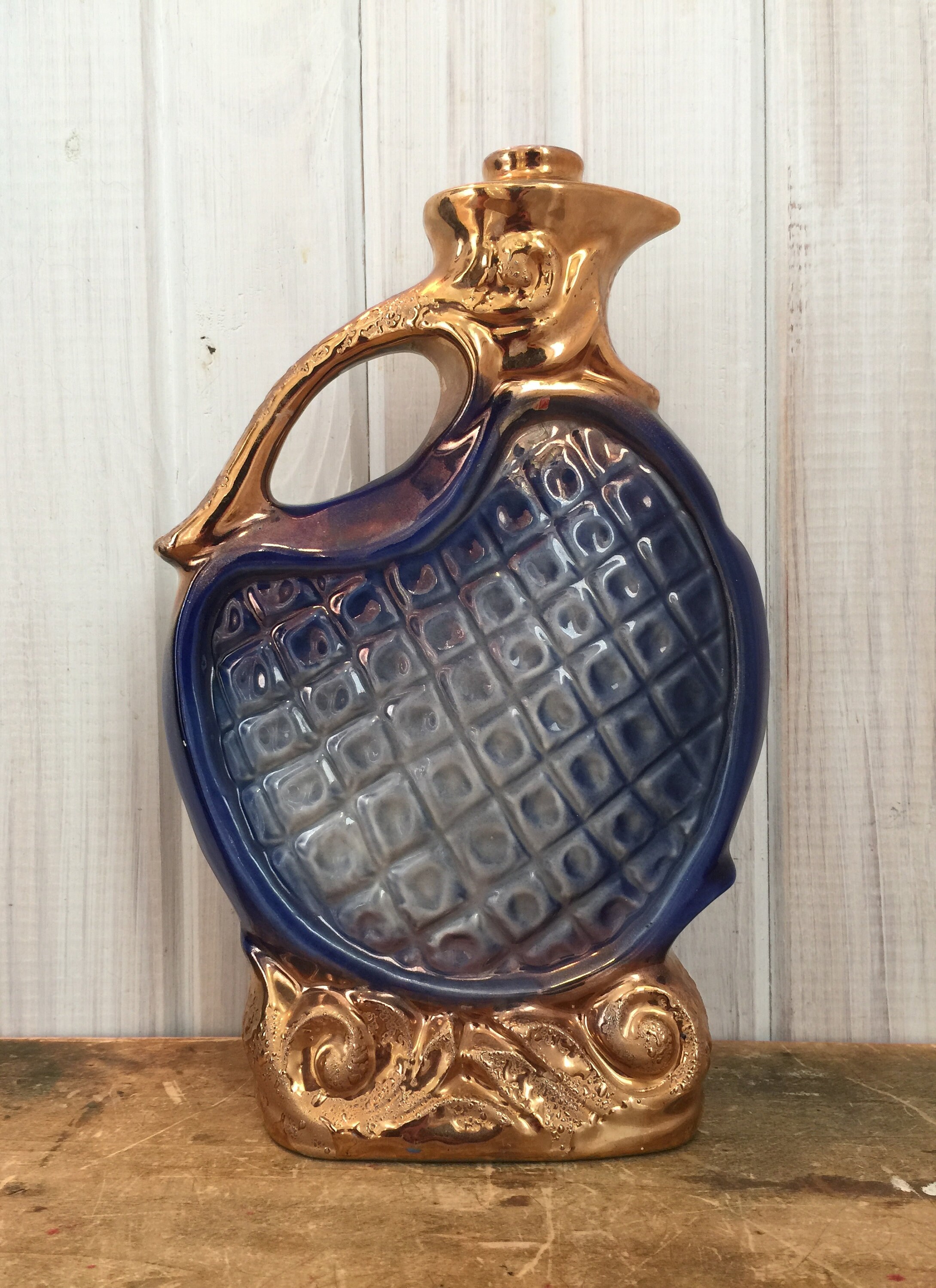 Vintage Jim Beam Decanter With Grapes and Cherubs ~ Ceramic
