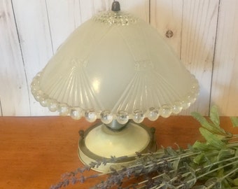 Vintage Light Fixture ~ Glass Globe and Metal Fixture ~ Art Deco Light Fixture ~ Frosted Light Fixture Globe ~ Single Bulb Fixture