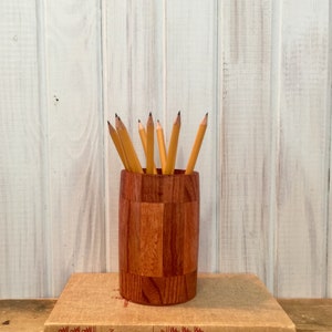 Multi-toned Pencil/Pen Holder ~ Wooden Pencil Holder ~ Stained Pencil Holder ~ Stained with Clear Coat ~ Desk and Office Storage