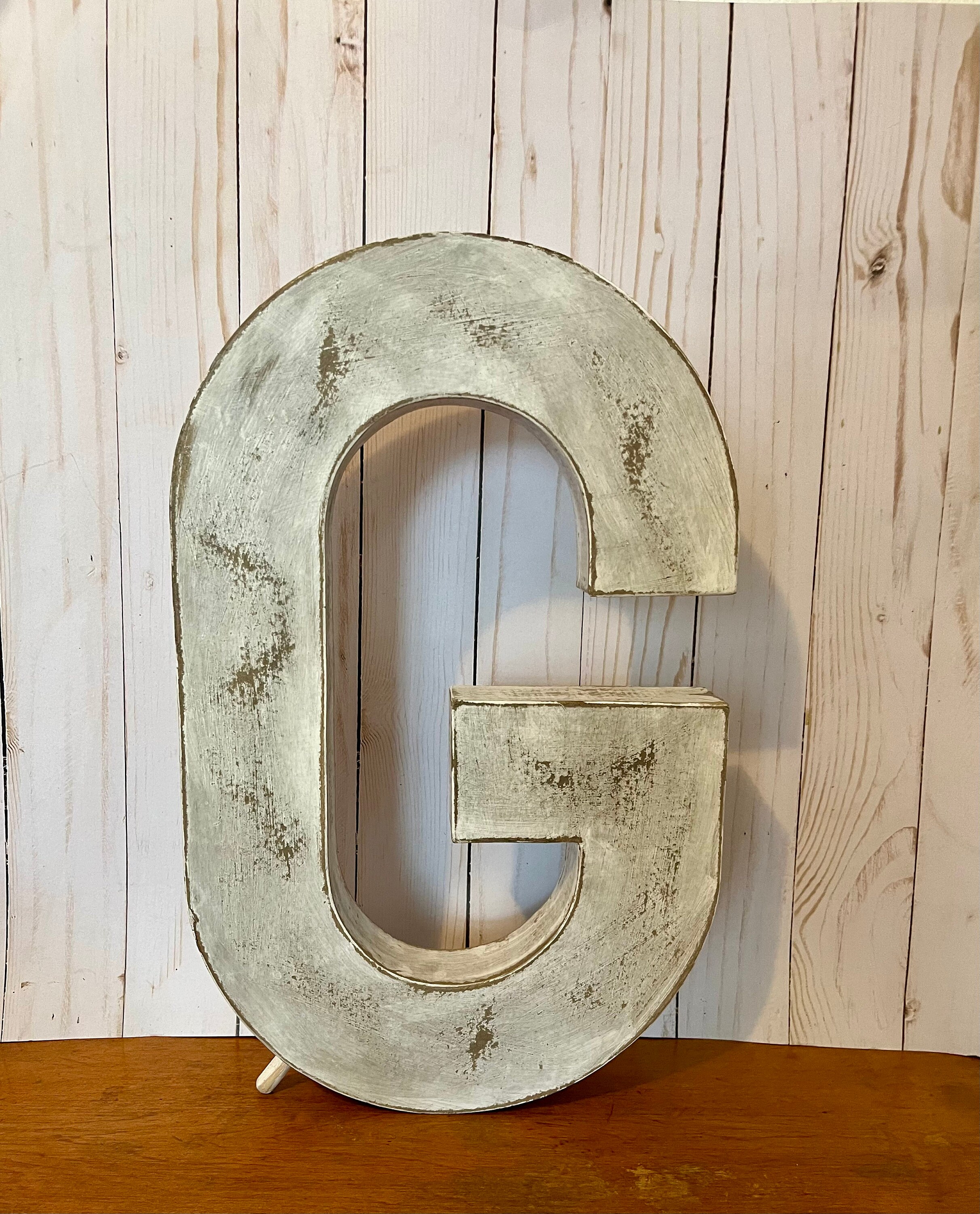 16 Inch Tall Letter G in Soft White ~ Free-standing Letter G ...