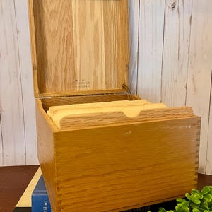 Vintage Desktop Filing Cabinet  ~ Wooden Cabinet ~ Dovetail Edges ~ Hinged Cabinet ~ Desk Storage ~ Kitchen Storage ~ Vintage Wooden Box