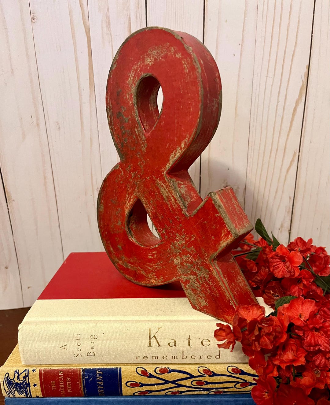 8 Inch Ampersand in Fire Engine Red ~ and Symbol ~ Paper Mache ...