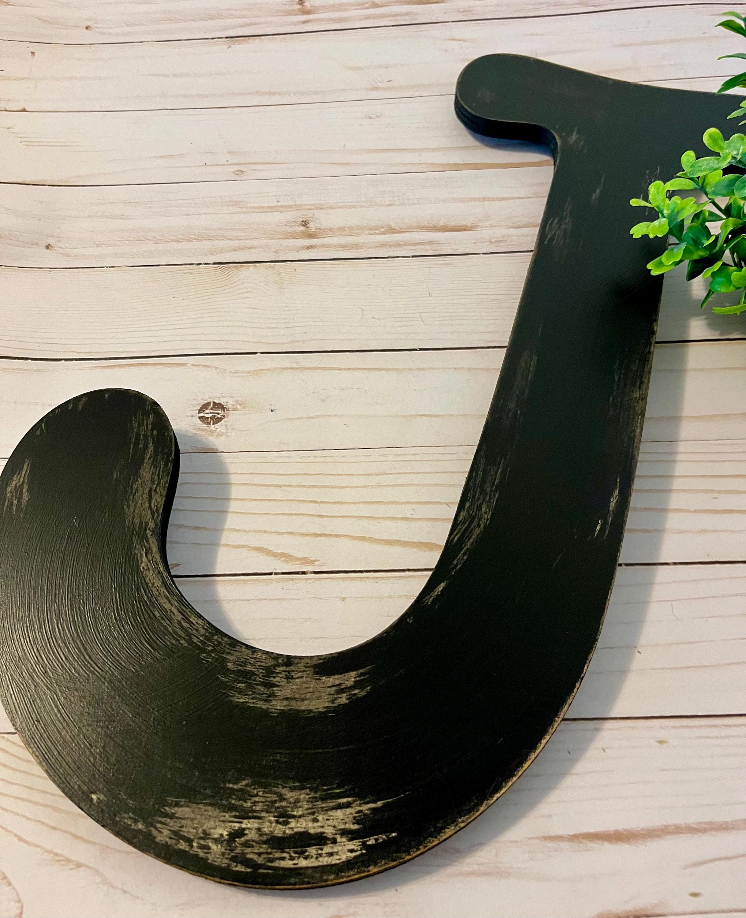 Letter J in Soft Black ~ 18 Inch Letter ~ Wall Mount With Keyhole ...