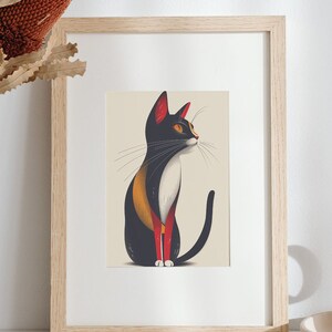 Set of 3 Minimalist Cat Line Art Prints – Modern Boho Wall Decor for ...