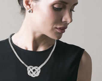 Bold silver Celtic knot necklace