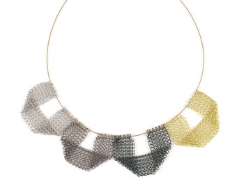 Geometric statement necklace.Bib necklace