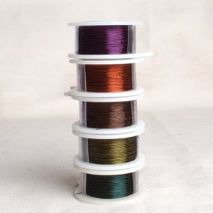 Copper wire - OLIVE Harvest inspired - 0.3mm 28 gauge colored copper wire , Craft Wire, Jewelry wire