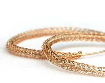 Large hoop earrings - Rose gold hoops