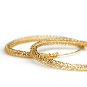 Gold Hoops Earrings Gold Hoops 14K Thin Hoop Earrings Gold Filled Earrings Large Hoop Earrings image 1