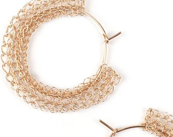 Gold Hoop Earrings, Large Gold Hoops, Hammered Hoop Earrings, 14k Gold Filled Earrings, 35mm Hoop Earrings
