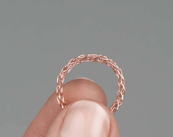 Knot ring, Thin Rose Gold Ring, Rose Gold Ring, Rose Gold Stack Ring, Rose Gold Filled Ring, Thin Stackable Ring, Minimalist Ring