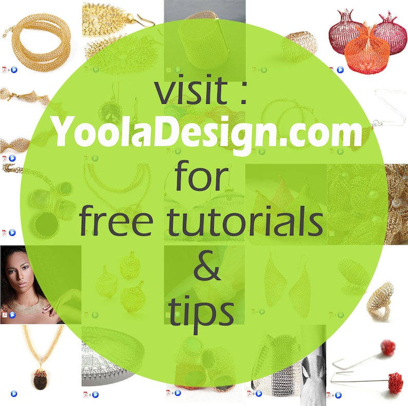 Wire Jewelry Crochet Pattern of YoolaFlower, ONLINE VIDEO pattern and a PDF file image 4