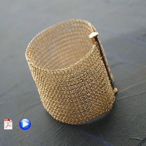Modèle en français ! wire crochet tutorial in French ,Bracelet tutorial, YoolaCuff Pattern, PDF and VIdeo, how to wire crochet a bracelet