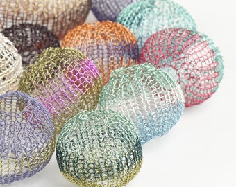 Mini Crochet tutorial - Wire Crochet Pattern - Wire Crocheted Balls - PDF pattern - Learn how to crochet perfect round mesh balls - Orb